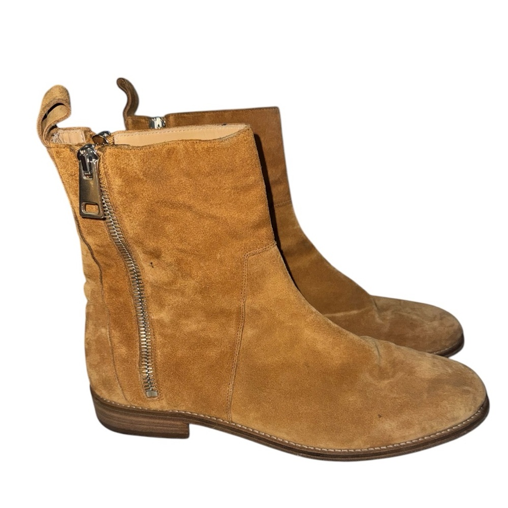 REPRESENT Men’s Size 45 Zip Suede Chelsea Boot in Tan GUC